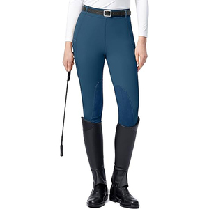 Women's High Rise <b>Equestrian</b> Jodhpurs Solid Color Slim Fit With Buckle Closure For Riding - Product Image 1