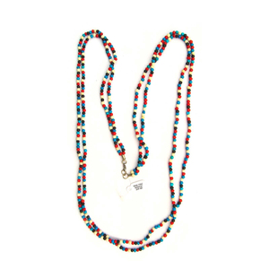 Collier de prière islamique perlé coloré, bijoux religieux unisexe, perles rondes multicolores, longs colliers en vrac - Product Image 1