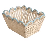 Panier en paille tressé multicolores fait à la main, panier de rangement tissé à la vente chaude en provenance du Vietnam en gros