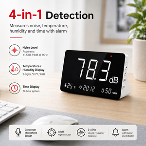 Professional Digital Sound Level Meter with USB Data Logging with Temperature & Humidity Display Factory Calibrated A-Weighting - Product Image 3