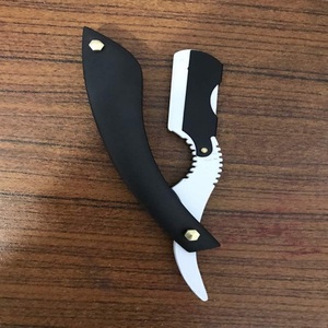 Nueva Navaja de Afeitar Recta para Barbería, Color Negro, con Estuche de Cuero y Logotipo Personalizado OEM - Product Image 4