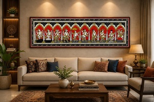 SriKrishna Dashavatara Traditional Handcrafted Wall Art <b>Painting</b> -Orissa Origin Occasion Indoor Living Room Hanging Decoration - Product Image 5