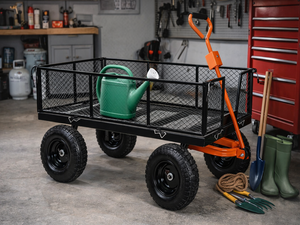 Chariot de jardin en métal d'une capacité de 1200 lb avec côtés en maille amovibles, pneus pneumatiques de 10 pouces, parfait pour le jardin, les fermes, le garage ODGGAR049 - Product Image 4