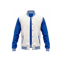 Blouson universitaire personnalisé avec patch brodé en chenille, corps en laine, manches en cuir, vente en gros OEM
