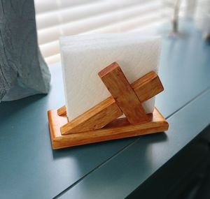 Modern wooden tissue holder organizer minimal style durable build suitable for home hotel restaurant and office decoration - Product Image 2