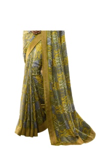 Sari in Georgette di seta morbida <span class=keywords><strong>da</strong></span> <span class=keywords><strong>donna</strong></span> con camicetta scucita stampata grande bordo spesso per feste di <span class=keywords><strong>matrimonio</strong></span> <span class=keywords><strong>abbigliamento</strong></span> pakistano indiano - Product Image 4