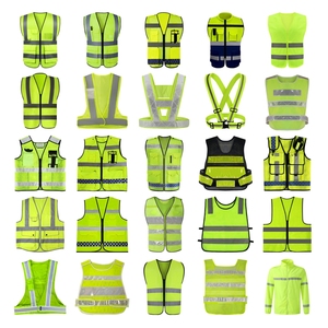 Gilet de sécurité réfléchissant haute visibilité vert citron, vêtements de travail avec poches, gilet de sécurité unisexe en polyester, services OEM - Product Image 5