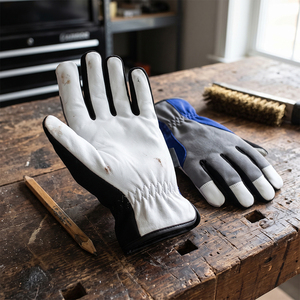 Gants de mécanicien en cuir de chèvre de haute qualité, avec poignet élastique, respirants, résistants à la chaleur, robustes, pour la sécurité industrielle, doux - Product Image 5