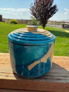 Pot de rangement en bois fait main avec couvercle hermétique à clipser, compatible lave-vaisselle, portable, pour l'organisation du garde-manger - Product Image 2