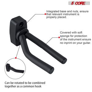 Gancio per chitarra con montaggio a parete GH IRON 2 pz per basso elettrico classico acustico-supporti per strumenti musicali - Product Image 4