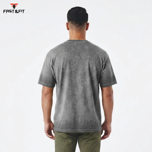 T-shirt imprimé streetwear personnalisé de haute qualité, effet délavé, pour homme, fitness et tenue décontractée, t-shirt confortable pour homme - Product Image 3