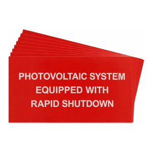 Brady Outdoor Weather-<b>Resistant</b> Solar Rapid Shutdown Warning Labels Glossy Durable <b>Adhesive</b> for PV Systems - Product Image 1