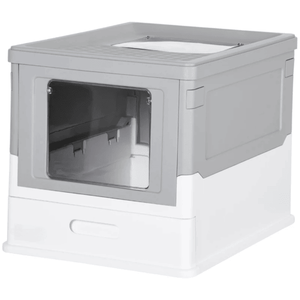 Stainless Steel <b>Cat</b> Litter <b>Box</b> with Enclosure Accessory for Feline Hygiene - Product Image 2