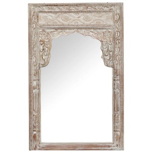 Classic Handcrafted <b>Wooden</b> Accent Mirror Vintage Inspired Carved <b>Border</b> for Elegant Contemporary Spaces - Product Image 5