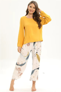 Women's Floral Print Harem <b>Pants</b> With Elastic Waist Loose Fit Ankle-Length Casual <b>Summer</b> Wear Chiffon Material - Product Image 1