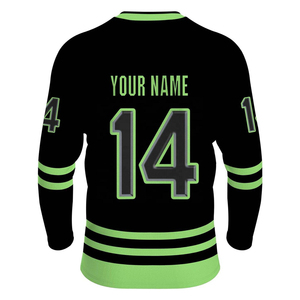 เสื้อฮอกกี้น้ำแข็งผู้ชายแบบกำหนดเองขายดีที่สุด พิมพ์ลายทีม OEM ได้ตามต้องการ ระบายอากาศได้ดี แขนยาว ไซส์ใหญ่ - Product Image 2