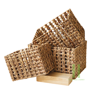 Unique Water Hyacinth Storage <b>Basket</b> for Home Organizer Woven <b>Bathroom</b> Bedroom Storage Boxes Woven Storage <b>Basket</b> From Vietnam - Product Image 1