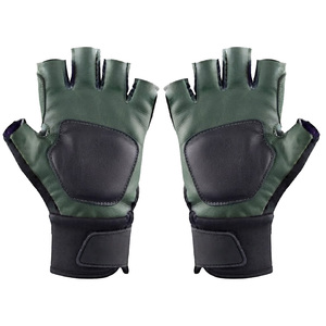 <b>Half</b> Finger Lightweight for Closure Gym Gloves PU Leather Adjustable Wrist Strap Non <b>Slip</b> Breathable Unisex Hand Grips for - Product Image 4