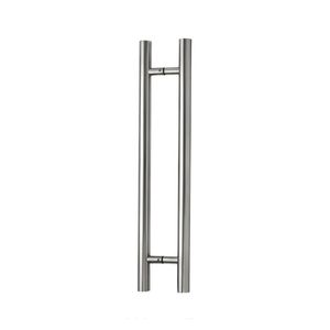 24-Inch Modern <b>Round</b> <b>Bar</b> Ladder Brushed Stainless <b>Steel</b> Sliding Barn Door Handle for 8-12mm Glass & 40-45mm Wood Door - Product Image 4