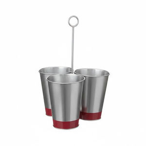 Organizador de Cubiertos Redondo de Metal Plateado, con Asas, Decorativo, para Mesa - Product Image 6