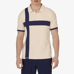<b>Men's</b> Navy Blue Tennis T-<b>Shirt</b> Short Sleeve Crew Neck Moisture Wicking Polyester Solid Color Left Sleeve Logo - Product Image 5