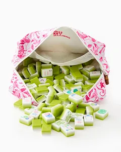 Jeu de Mahjong américain portable de luxe moderne personnalisé pour 4 <span class=keywords><strong>joueurs</strong></span>, tuiles en acrylique vert clair - Product Image 6