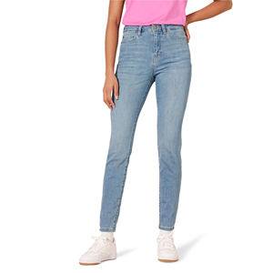 Casual Style Full Length <b>Button</b> <b>Fly</b> <b>Women's</b> Denim <b>Jeans</b> Color Blue Corduroy <b>Jeans</b> High Quality Elastic Waist Summer - Product Image 2