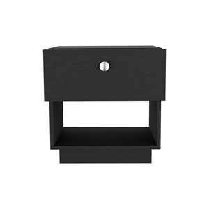 Comodino Macon con cassetto singolo e ripiano aperto Nero-Depot E Shop - Product Image 4