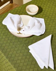 Serbet Persegi Putih Cetak Tangan 100% Katun Berkualitas Tinggi, Dapat Digunakan Kembali, Ramah Lingkungan, Ukuran 16x16 Inci, Untuk Pesta Pernikahan & Makan Malam - Product Image 5