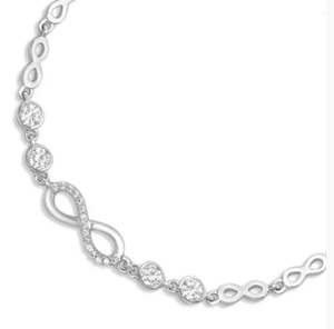 Rhodium Plated 925 Sterling <b>Silver</b> <b>Charm</b> <b>Bracelet</b> for Women Elegant Protective Symbol Fashion Jewelry Handmade 6.0 Inches - Product Image 2