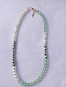 Elegant Glass <b>Bead</b> Necklace with Pearl Accents Handmade Fashion Jewelry for Party Casual and Ethnic Wear - Product Image 2