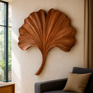 Sculpture murale en bois artisanale, design Art déco unique pour l'entrée de la maison moderne et la décoration murale d'accentuation - Product Image 2