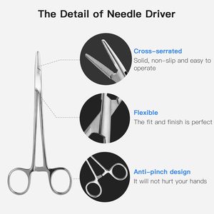 High Quality Manual Multi Color Rainbow Stainless Steel Mathieu <b>Needle</b> Holder 14cm for Holding Wire Stopping <b>Beads</b> - Product Image 4