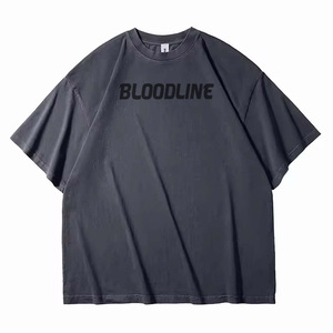 Camiseta vintage para hombre con lavado ácido, logotipo personalizado, efecto desgastado, gruesa, 100% algodón, cuello redondo, corte holgado personalizado - Product Image 5