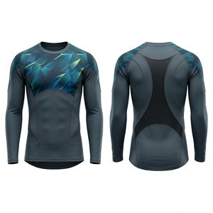 เสื้อรัดกล้ามเนื้อสำหรับออกกำลังกายผู้ชาย ยี่ห้อ OEM ขายส่ง สำหรับฟิตเนส MMA BJJ ชุดฝึกซ้อม ผลิตตามสั่ง จัดส่งตรงจากโรงงาน - Product Image 1