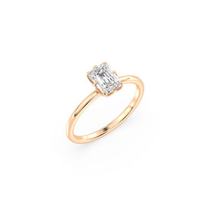 REYES Personalized Emerald Cut 1 Carat Lab Grown Diamond Wedding Proposal <b>Ring</b> For Women 14K Solid Gold IGI Certified Jewelry - Product Image 1