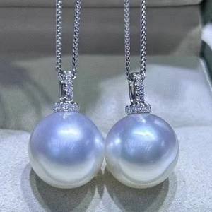 Collier de perles d'eau douce fait main 11-12 mm, couleur grise platine, petites imperfections, 18 carats, véritable corde de chanvre, 7-8 mm, 11-12 mm - Product Image 1