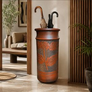Soporte para Sombrillas de Terracota Hecho a Mano de Alta Calidad, Maceta Grande de Arcilla para Interiores y Exteriores, Decoración Rústica para el Hogar - Product Image 1