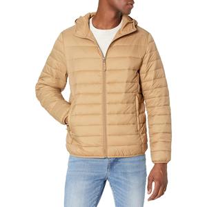 Veste d'hiver matelassée légère et isolante pour homme, col montant, coupe-vent, avec logo sur le devant, idéale pour la randonnée – Meilleure vente - Product Image 1