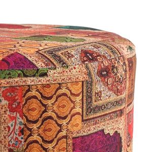 Customised Durable & Eco-Friendly Home Decor Low Round Knitted Ottoman 4 Wooden Legs <b>Stool</b> - Product Image 5