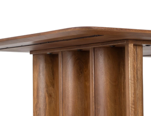 Modern Light Luxury Style Living Room Dining <b>Table</b> Set with Stable Base <b>Solid</b> <b>Wood</b> & mango <b>wood</b> Slab <b>Top</b> Nordic Design 6 Seater - Product Image 4