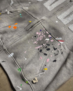 Sweat à capuche streetwear pour homme, avec broderie appliquée, effet vintage délavé, design usé, en molleton 100% coton, coupe classique - Product Image 6