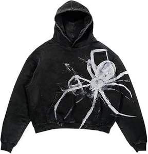 Sudadera con Capucha Unisex de Spider Horror, Estilo Y2K, Ropa Urbana Oscura, Gótica, Punk, Imprescindible para la Moda Urbana - Product Image 1