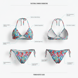 Colorful Trendy Professional Triangle Custom Logo Bikini Set Adjustable Tie Halter Top & Side-Tie Bottom Summer Beach Swimwear - Product Image 2