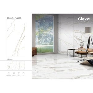 Đồ Gốm Sứ Toàn Thân Đá Cẩm Thạch Màu Vàng Trắng Vàng Carrara Bóng 120X60 Trong Nhà Phòng Tắm Giá Rẻ Chất Lượng Cao Gạch Lát Sàn Và Tường - Product Image 1