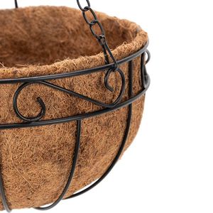 Set di 12 Cesti Sospesi Rotondi in Ferro Battuto Verniciato Nero da 25 cm, Accessori Premium per Decorazioni Esterne - Product Image 6