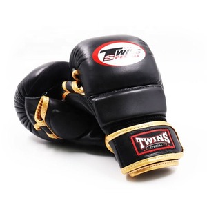 Guantes de Boxeo Twins Negros y Dorados Personalizados Más Vendidos, 100% Cuero Genuino de Primera Calidad, Guantes de Boxeo para Entrenamiento y Sparring - Product Image 3
