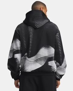 Sudadera con Capucha para Hombre, Color Negro y Blanco, Corte Regular, Impresión Digital, Logotipo con Impresión Puff, Gráfico con Pedrería, 100% Algodón - Product Image 4