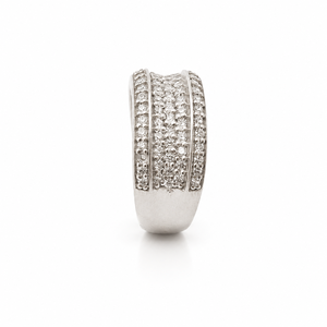 Anillo de Plata de Ley 925 para Mujer con Múltiples Hileras de Diamantes Pavé, Diseño Elegante de Banda de Alto Brillo, Joyería Fina para Bodas, Fiestas y Uso Diario, Regalo - Product Image 4
