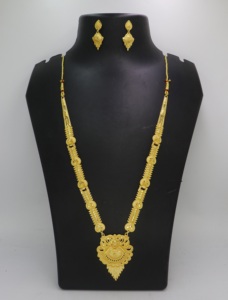 Arabie Saoudite Inde Moyen-Orient Bijoux Plaqué Or Long Collier Boucle D'oreille Ensemble Alliage Ensemble De Mariage Indien Ensembles De Bijoux Pour Femmes - Product Image 4